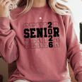 Senior Class Of 2026 Varsity Text Graduation Comfort Colors Sweatshirt Crimson