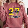 Senior Class Of 2027 Graduation Yellow And Blue On The Back Premium Tri-Blend Comfort Colors Sweatshirt Crimson