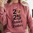 Senior Football Brother Class Of 2025 Graduation Graduate Comfort Colors Sweatshirt Crimson
