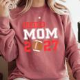 Senior Football Mom 2027 Team Class Of 2027 Graduation Mom Comfort Colors Sweatshirt Crimson