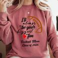 Senior Football Mom Class Of 2026 Graduation Graduate Comfort Colors Sweatshirt Crimson