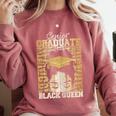 Senior Graduate 2024 Queen Graduation Educated Melanin Comfort Colors Sweatshirt Crimson