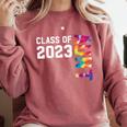 Senior Graduation Class Of 2023 Aunt Senior Tie Dye Comfort Colors Sweatshirt Crimson