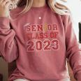 Senior Graduation Class Of 2023 High School College Graduate Comfort Colors Sweatshirt Crimson