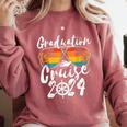 Senior Graduation Trip Cruise 2024 Retro Ship Party Cruise Comfort Colors Sweatshirt Crimson