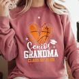 Senior Grandma Class Of 2026 Basketball Graduation Heart Comfort Colors Sweatshirt Crimson