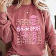 Senior Mom 2027 Class Of 2027 Coquette Bow Graduation 2027 Comfort Colors Sweatshirt Crimson