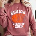 Senior Mom Class Of 2026 Basketball Graduation Comfort Colors Sweatshirt Crimson