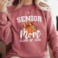 Senior Mom Class Of 2026 Coquette Bow Basketball Graduation Comfort Colors Sweatshirt Crimson