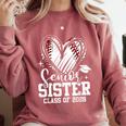 Senior Sister Class Of 2026 Baseball Graduation Heart Comfort Colors Sweatshirt Crimson