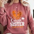 Senior Sister Class Of 2026 Basketball Graduation Heart Comfort Colors Sweatshirt Crimson