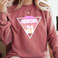 Seniors 2021 For Her Him Retro 21 Graduation Class Comfort Colors Sweatshirt Crimson