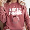 Silent But Thinking Introvert Comfort Colors Sweatshirt Crimson