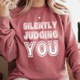 Silently Judging You Anti-Social Introvert Comfort Colors Sweatshirt Crimson