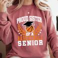Sister Class Of 2025 Senior Basketball Graduation Family Comfort Colors Sweatshirt Crimson