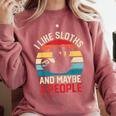 I Like Sloths And Maybe 3 People Sloth Lover Introvert Retro Comfort Colors Sweatshirt Crimson I Like Sloths And Maybe 3 People Sloth Lover Introvert Retro Comfort Colors Sweatshirt Crimson