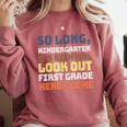 So Long Kindergarten Preschool Graduation First Grade Comfort Colors Sweatshirt Crimson