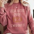 Social Battery Drain I'm So Over It Introvert Homebody Line Comfort Colors Sweatshirt Crimson
