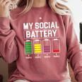 My Social Battery Introverted Low Energy Antisocial Comfort Colors Sweatshirt Crimson
