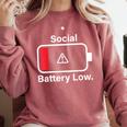 Social Battery Low Anti-Social Introvert Comfort Colors Sweatshirt Crimson