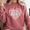 Social Worker T Shirt Love Month Graduation Tshirt Comfort Colors Sweatshirt Crimson