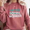 Social Worker Work Month MSW Graduation Masters Comfort Colors Sweatshirt Crimson