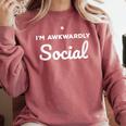 Socially Awkward I'm Awkwardly Social Introvert Comfort Colors Sweatshirt Crimson Socially Awkward I'm Awkwardly Social Introvert Comfort Colors Sweatshirt Crimson
