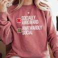 Socially Awkward Introvert Anxious Awkwardly Social Comfort Colors Sweatshirt Crimson Socially Awkward Introvert Anxious Awkwardly Social Comfort Colors Sweatshirt Crimson