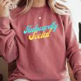 Socially Awkward Introvert Retro Anxious Awkwardly Social Comfort Colors Sweatshirt Crimson