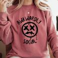 Socially Awkward Introvert Social Anxious Awkwardly Social Comfort Colors Sweatshirt Crimson