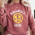Socially Awkward Introvert Social Anxious Awkwardly Social Comfort Colors Sweatshirt Crimson Socially Awkward Introvert Social Anxious Awkwardly Social Comfort Colors Sweatshirt Crimson