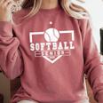 Softball Senior Night Softball Senior 2025 Graduation 4 Comfort Colors Sweatshirt Crimson