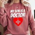 My Son Is A Doctor Shirt Proud Parents Graduation Comfort Colors Sweatshirt Crimson