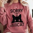 Sorry I Can't Go I'm An Indoor Cat Introvert Cats Comfort Colors Sweatshirt Crimson Sorry I Can't Go I'm An Indoor Cat Introvert Cats Comfort Colors Sweatshirt Crimson