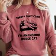 Sorry I Can't Go I'm An Indoor Cat Introvert Saying Comfort Colors Sweatshirt Crimson Sorry I Can't Go I'm An Indoor Cat Introvert Saying Comfort Colors Sweatshirt Crimson