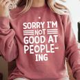 Sorry I'm Not Good At People-Ing Introvert Comfort Colors Sweatshirt Crimson