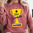 Star Graduate Second Grade Graduation Trophy Cup Comfort Colors Sweatshirt Crimson