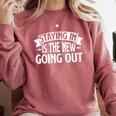 Staying In Is The New Going Out Introvert Comfort Colors Sweatshirt Crimson Staying In Is The New Going Out Introvert Comfort Colors Sweatshirt Crimson