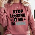 Stop Looking At Me I’m Hiding Sarcastic Introvert Joke Comfort Colors Sweatshirt Crimson