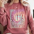 Straight Outta 10th Grade Class Of 2022 School Graduation Comfort Colors Sweatshirt Crimson