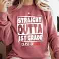 Straight Outta 1st Grade Class Of 2029 Shirt Graduation Comfort Colors Sweatshirt Crimson