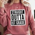 Straight Outta 1st Grade First Graduate Graduation Student Comfort Colors Sweatshirt Crimson