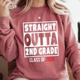 Straight Outta 2nd Grade Class Of 2028 Shirt Graduation Comfort Colors Sweatshirt Crimson