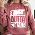 Straight Outta 2nd Grade Graduation Class 2025 Second Grade Comfort Colors Sweatshirt Crimson
