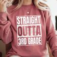 Straight Outta 3rd Grade Graduation Class 2025 Third Grade Comfort Colors Sweatshirt Crimson