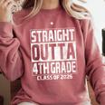 Straight Outta 4th Grade Graduation Class 2026 Fourth Grade Comfort Colors Sweatshirt Crimson