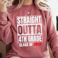 Straight Outta 4th Grade Graduation Class 2028 Fourth Grade Comfort Colors Sweatshirt Crimson