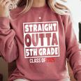 Straight Outta 5th Grade Class Of 2025 Shirt Graduation Comfort Colors Sweatshirt Crimson