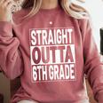 Straight Outta 6th Grade Graduation Sixth Grade Graduate Comfort Colors Sweatshirt Crimson