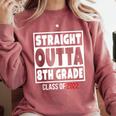 Straight Outta 8th Grade Class Of 2022 Shirt Graduation Comfort Colors Sweatshirt Crimson